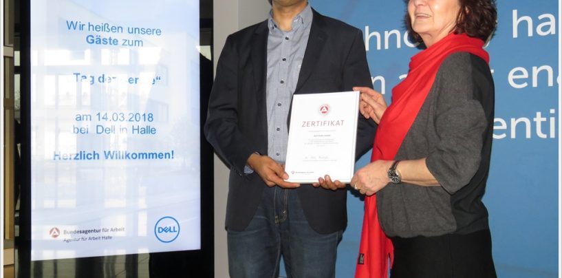 Zertifikat für Nachwuchsförderung von Bundesagentur für Arbeit an Dell Halle GmbH verliehen