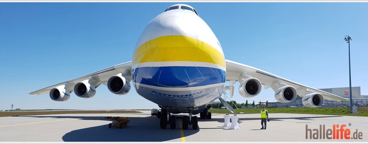 Antonov AN-225 landet wieder auf dem Flughafen Leipzig/Halle