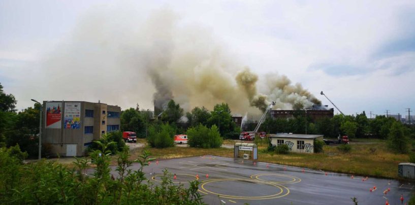 Luftbelastung beim Brand im ehemaligen Schlachthof in der Freiimfelder Straße