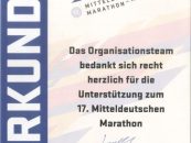 Danksagung zum 17. Mitteldeutschen Marathon