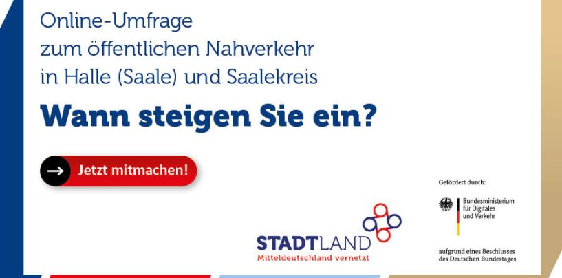 STADTLand+: Onlinebefragung zum öffentlichen Nahverkehr in Halle (Saale) und Saalekreis startet