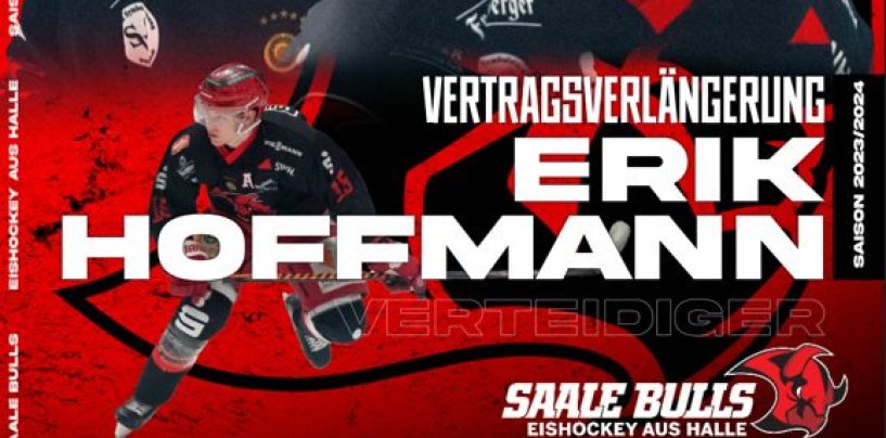 Vertragsverlängerung: Verteidiger Erik Hoffmann geht mit den Saale Bulls in die vierte Saison