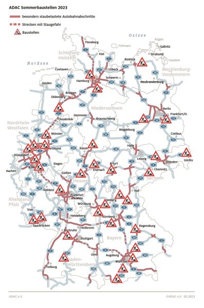 Die wichtigsten Baustellen im deutschen Autobahnnetz - Sommer 2023