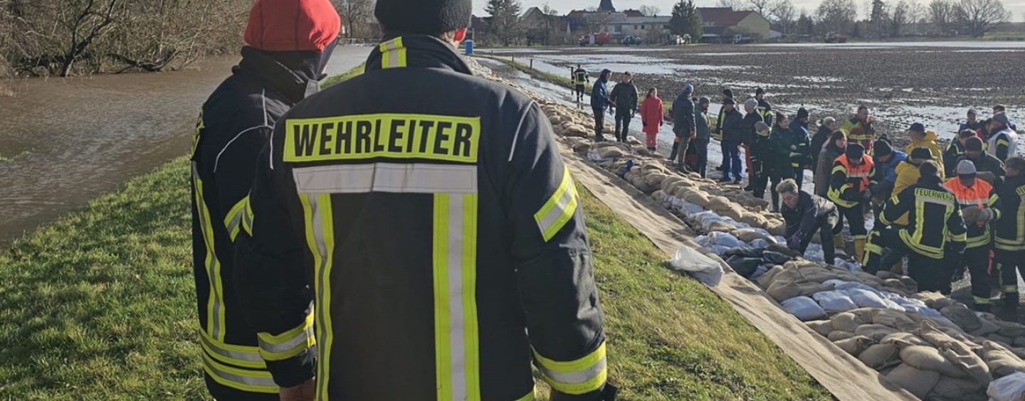 Katastrophenschutzeinheiten Saalekreis untersützten beim Hochwasser in Mansfeld-Südharz